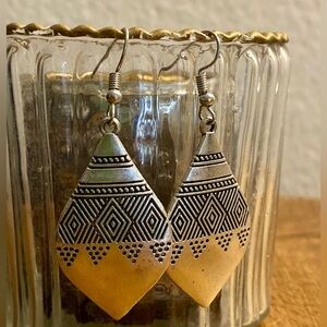 *3 for $20* Boho silver earrings with design